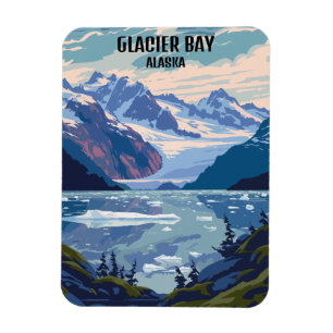 Magnet Flexible Parc national de Glacier Bay Vintage voyage de l'A