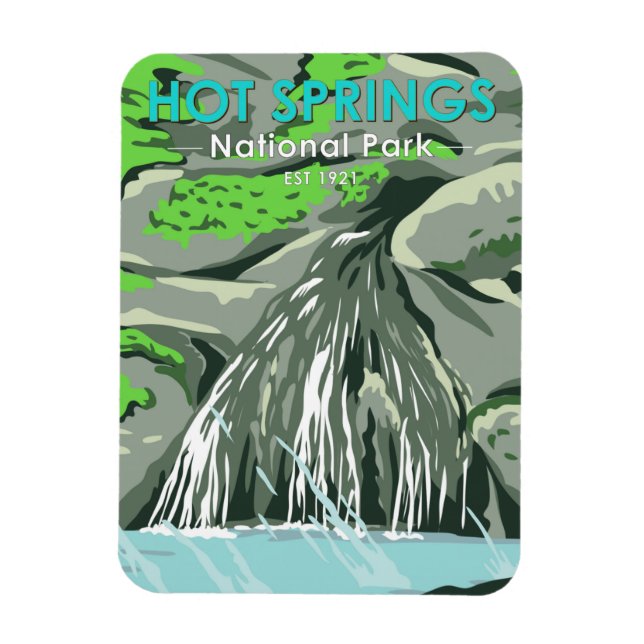 Magnet Flexible Parc national de Hot Springs Arkansas Vintage (Vertical)