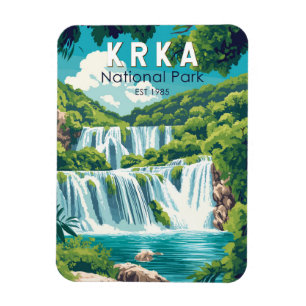 Magnet Flexible Parc national de Krka Croatie Travel Art Vintage
