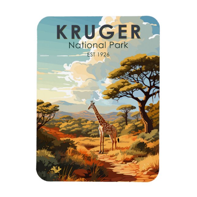 Magnet Flexible Parc national de Kruger Afrique du Sud Giraffe Vin (Vertical)
