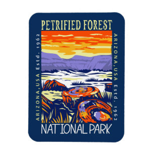 Magnet Flexible Parc national de la Forêt Petrifiée Vintage en dét