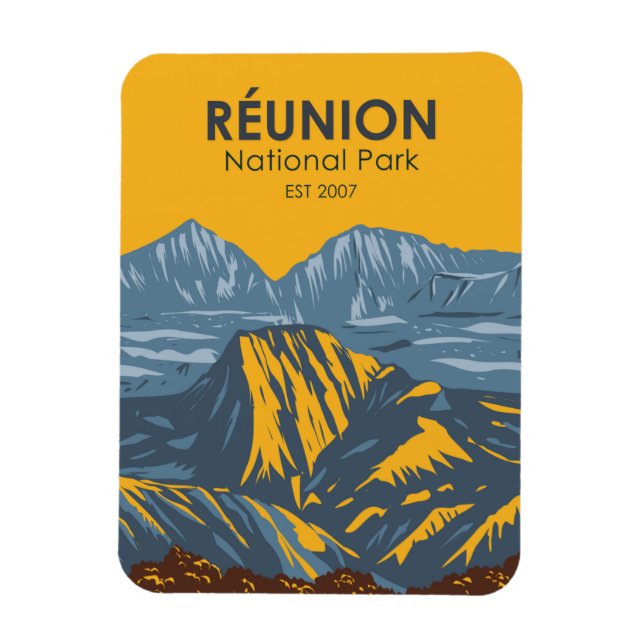 Magnet Flexible Parc national de la Réunion Vintage (Vertical)