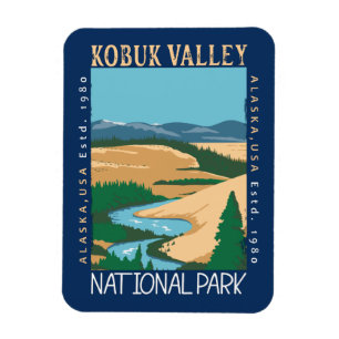 Magnet Flexible Parc national de la vallée de Kobuk Alaska Rétro p