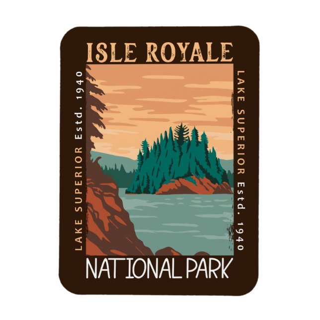 Magnet Flexible Parc national de l'Isle Royale Lac Supérieur (Vertical)