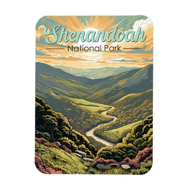 Magnet Flexible Parc national de Shenandoah Illustration Voyage Ré (Vertical)