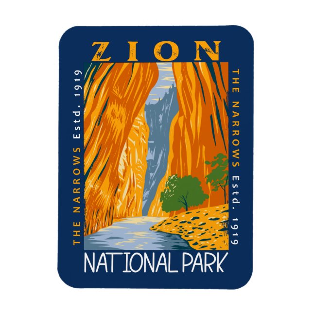 Magnet Flexible Parc National De Zion Utah Les Étroits Distangés (Vertical)