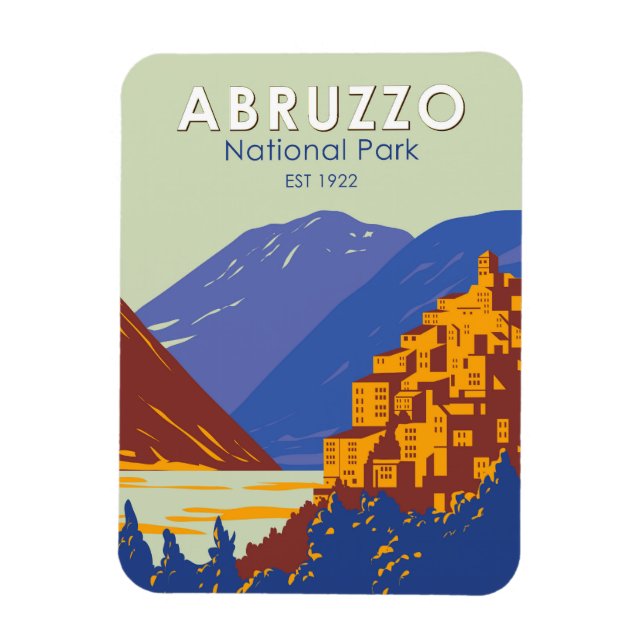 Magnet Flexible Parc national des Abruzzes Italie Voyage Art Vinta (Vertical)
