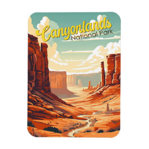 Magnet Flexible Parc national des Canyons Illustration Rétro