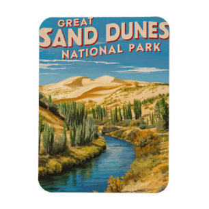 Magnet Flexible Parc national des Dunes de sable Great Sand Retro 