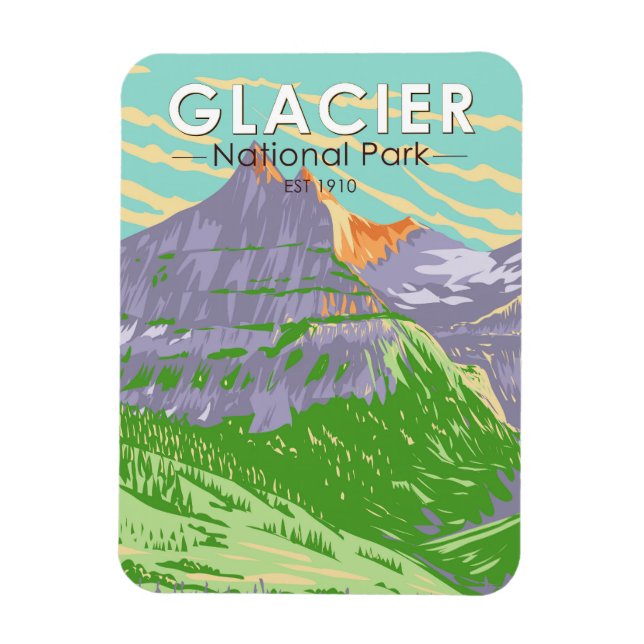 Magnet Flexible Parc National Des Glaciers Au Printemps Montana Vi (Vertical)