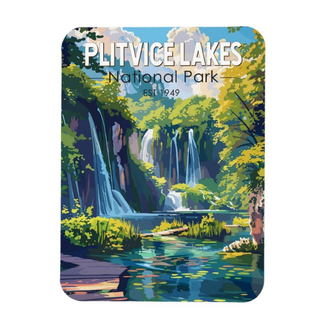 Magnet Flexible Parc national des lacs Plitvice Croatie Art de voy (Vertical)