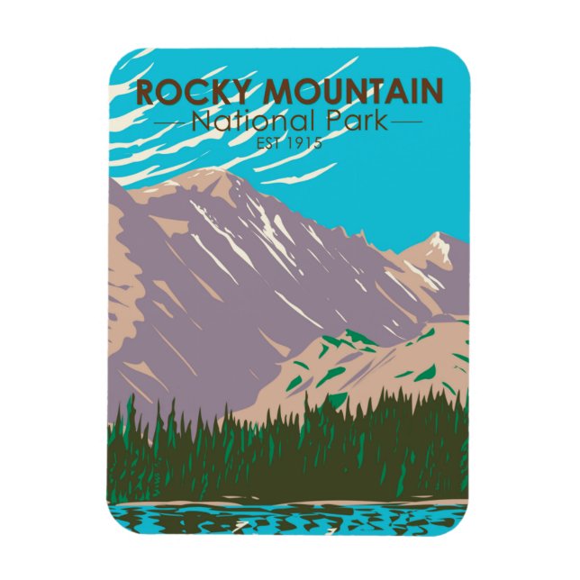 Magnet Flexible Parc national des Rocheuses Colorado Lac Ours (Vertical)