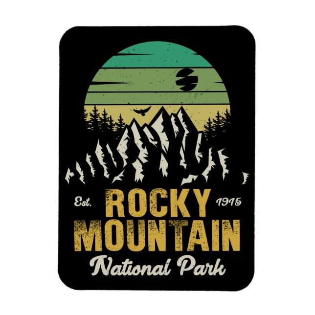 Magnet Flexible Parc national des Rocheuses Souvenirs Vintages 60s (Vertical)
