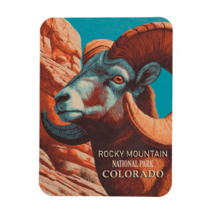 Magnet Flexible Parc national des Rocheuses vintages Colorado