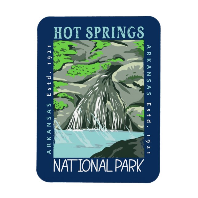 Magnet Flexible Parc national des sources chaudes Arkansas en détr (Vertical)
