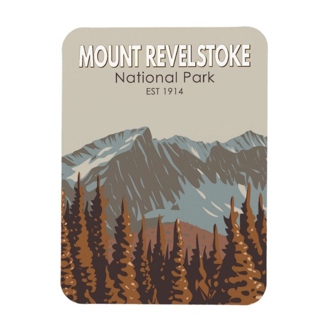 Magnet Flexible Parc national du Mont-Revelstoke Tourisme Art Vint (Vertical)