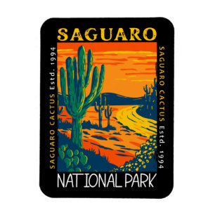 Magnet Flexible Parc national du Saguaro Arizona Vintage désorgani