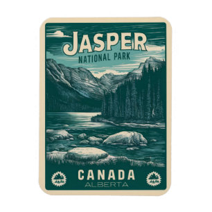 Magnet Flexible Parc national Jasper alberta canada cadeaux vintag