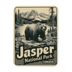 Magnet Flexible Parc national Jasper alberta canada cadeaux vintag