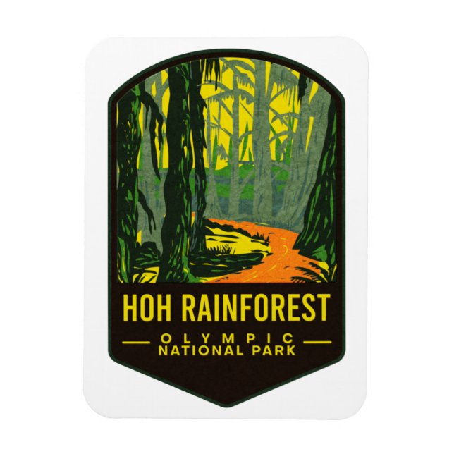 Magnet Flexible Parc national olympique de la Forêt de pluie Hoh (Vertical)