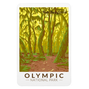 Magnet Flexible Parc national olympique Hoh Rainforest Travel Art