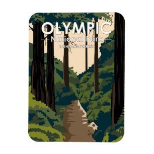 Magnet Flexible Parc national olympique Hoh Rainforest Vintage
