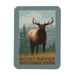 Magnet Flexible Parc national Rainier, WashingtonElk Scene