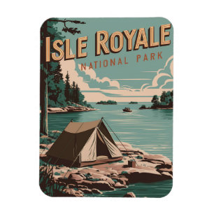 Magnet Flexible Parc national vintage Isle Royale Camping