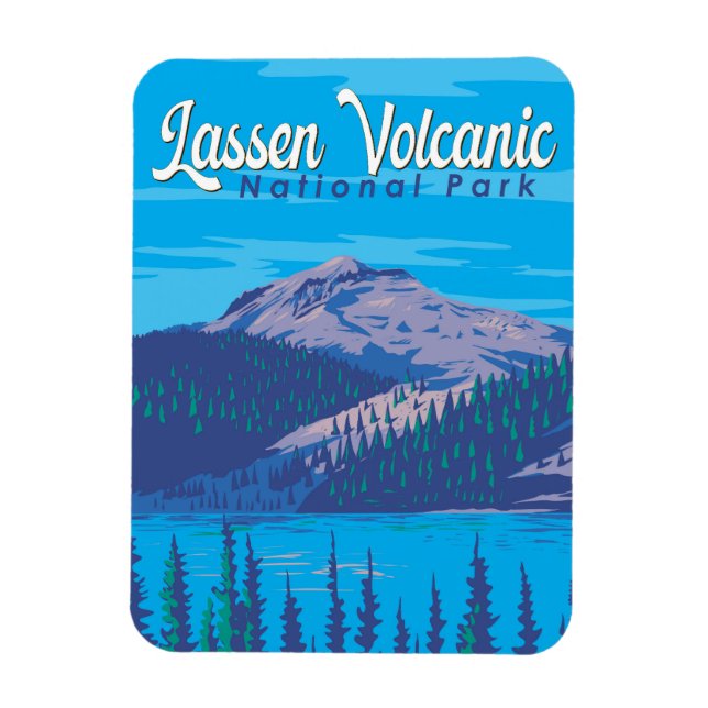 Magnet Flexible Parc national volcanique de Lassen Illustration Vo (Vertical)