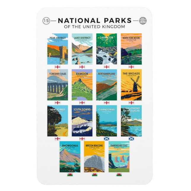 Magnet Flexible Parcs Nationaux Du Royaume-Uni (Vertical)