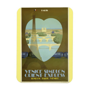 Magnet Flexible Paris France Tour Eiffel Vintage Orient Express