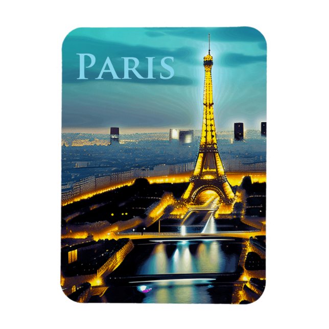 Magnet Flexible Paris sous un ciel bleu turquoise (Vertical)