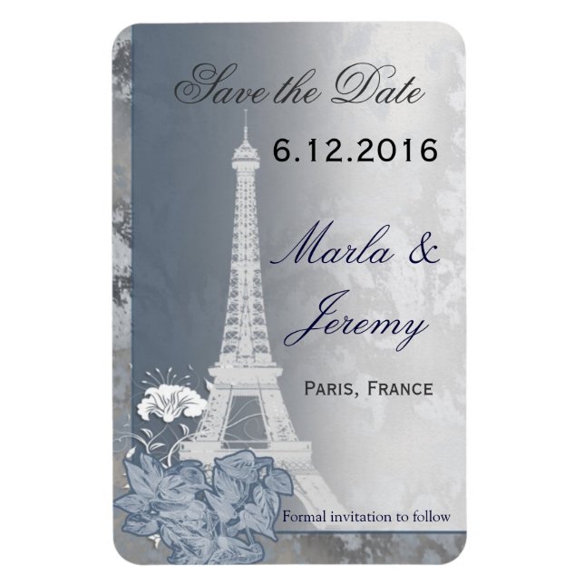 Magnet Flexible Paris thème enregistrer l'aimant de date (Vertical)