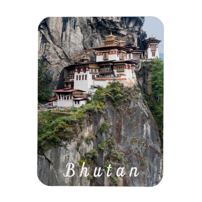 Magnet Flexible Paro Taktsang : Le monastère du nid de tigre - Bho (Vertical)
