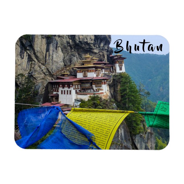Magnet Flexible Paro Taktsang : Le monastère du nid de tigre - Bho (Horizontal)
