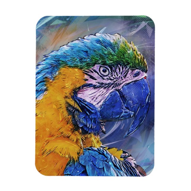 Magnet Flexible Parrot bleu Macaw (Vertical)