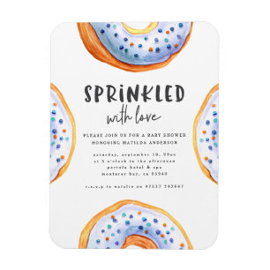 Magnet Flexible Parsemé de baby shower de beignes d'amour