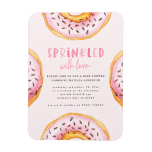 Magnet Flexible Parsemé de baby shower de beignes d'amour