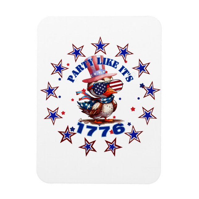 Magnet Flexible Parti comme son aigle américain de 1776 et drapeau (Vertical)