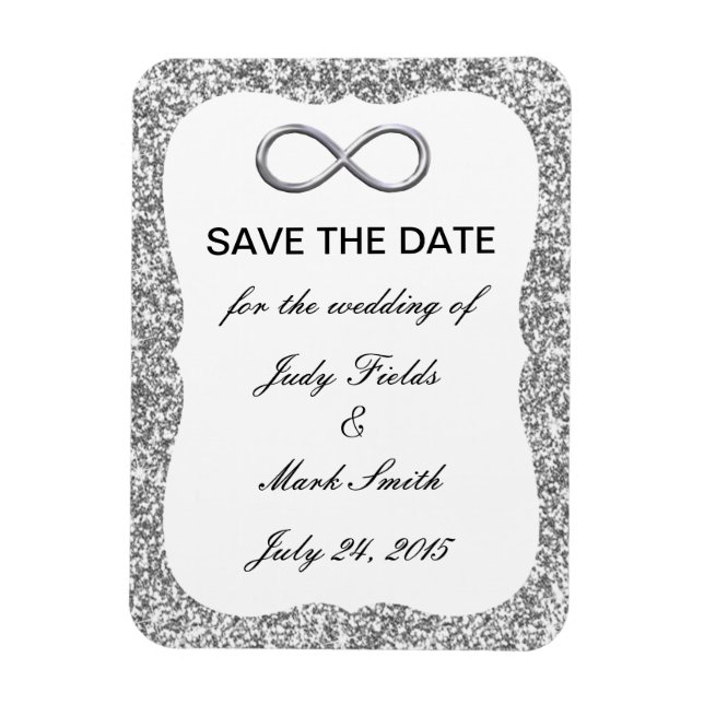 Magnet Flexible Parties scintillant Argent Infinité Enregistrer la (Vertical)