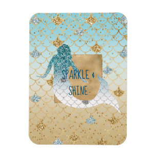Magnet Flexible Parties scintillant étincelante Vermaid bleu or