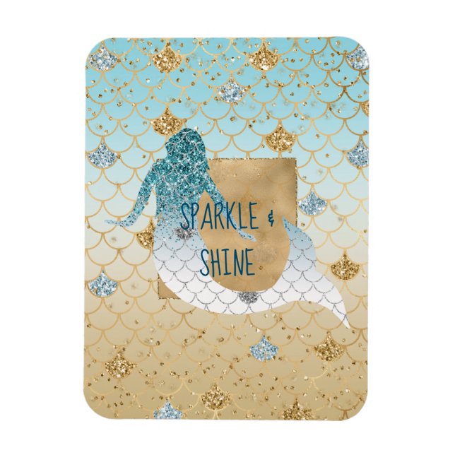 Magnet Flexible Parties scintillant étincelante Vermaid bleu or (Vertical)