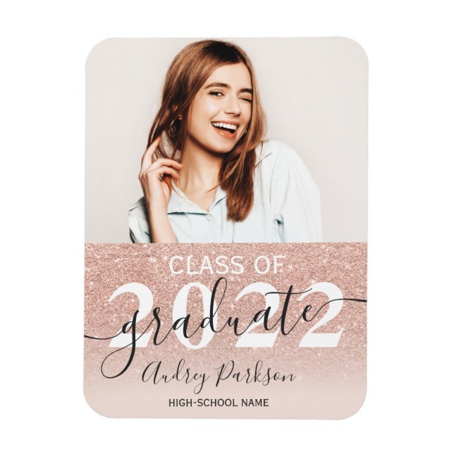 Magnet Flexible parties scintillant or rose scintille ombre photo  (Vertical)