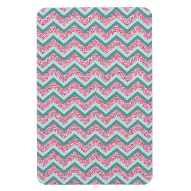 Magnet Flexible Parties scintillant rose Motif ZigZag (Vertical)