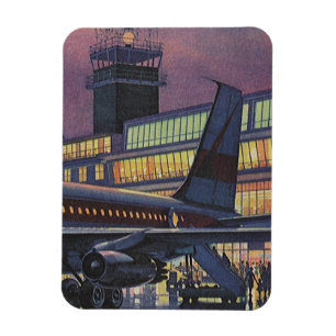 Magnet Flexible Passagers d'affaires vintage dans un avion à l'aér