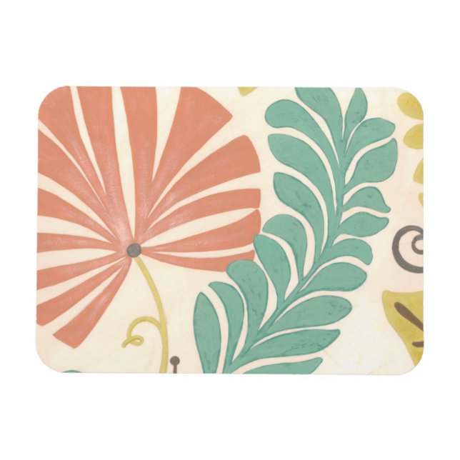 Magnet Flexible Pastel Floral Vines et Feuilles sur Arrière - plan (Horizontal)