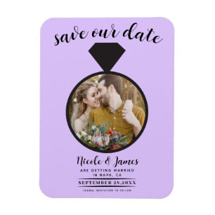 Magnet Flexible Pastel Lavender Mariage Bague photo Enregistrer la