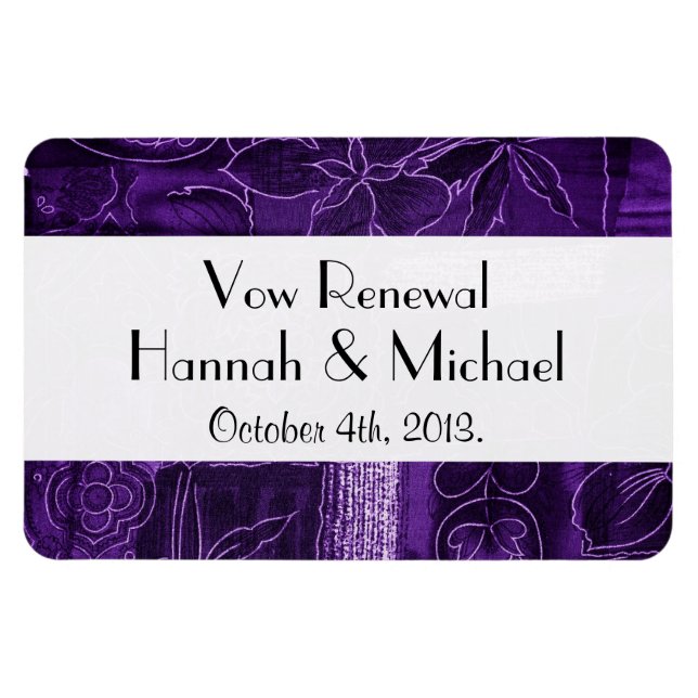 Magnet Flexible Patchwork Motif, Patchwork violet, Renouvellement  (Horizontal)