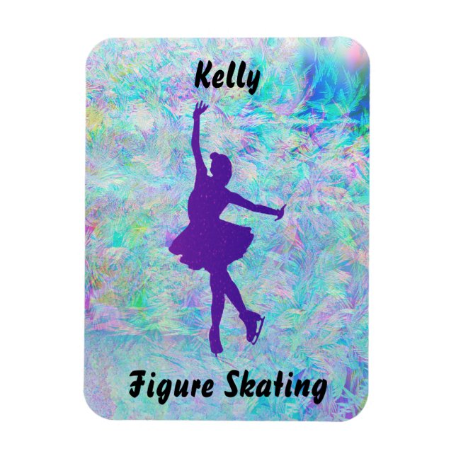 Magnet Flexible Patinage artistique violet sur glace givrée (Vertical)