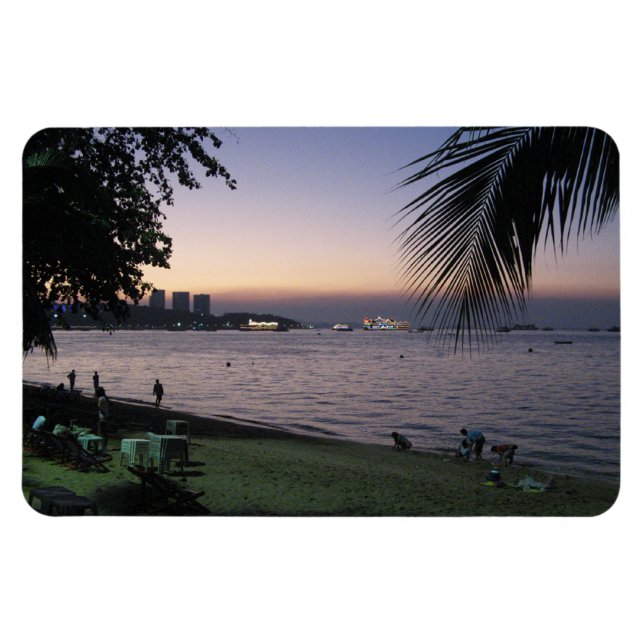 Magnet Flexible Pattaya Beach Sunset ... Chonburi, Thaïlande (Horizontal)
